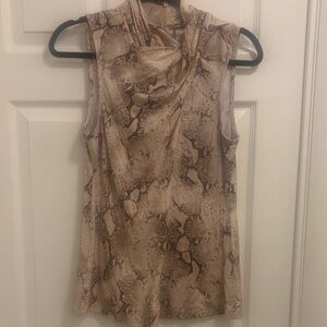 Elie Tahari Beige Snake Print Blouse